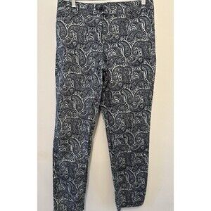 Talbots Paisley Ankle Pants Women’s 8P Blue White Print Stretch